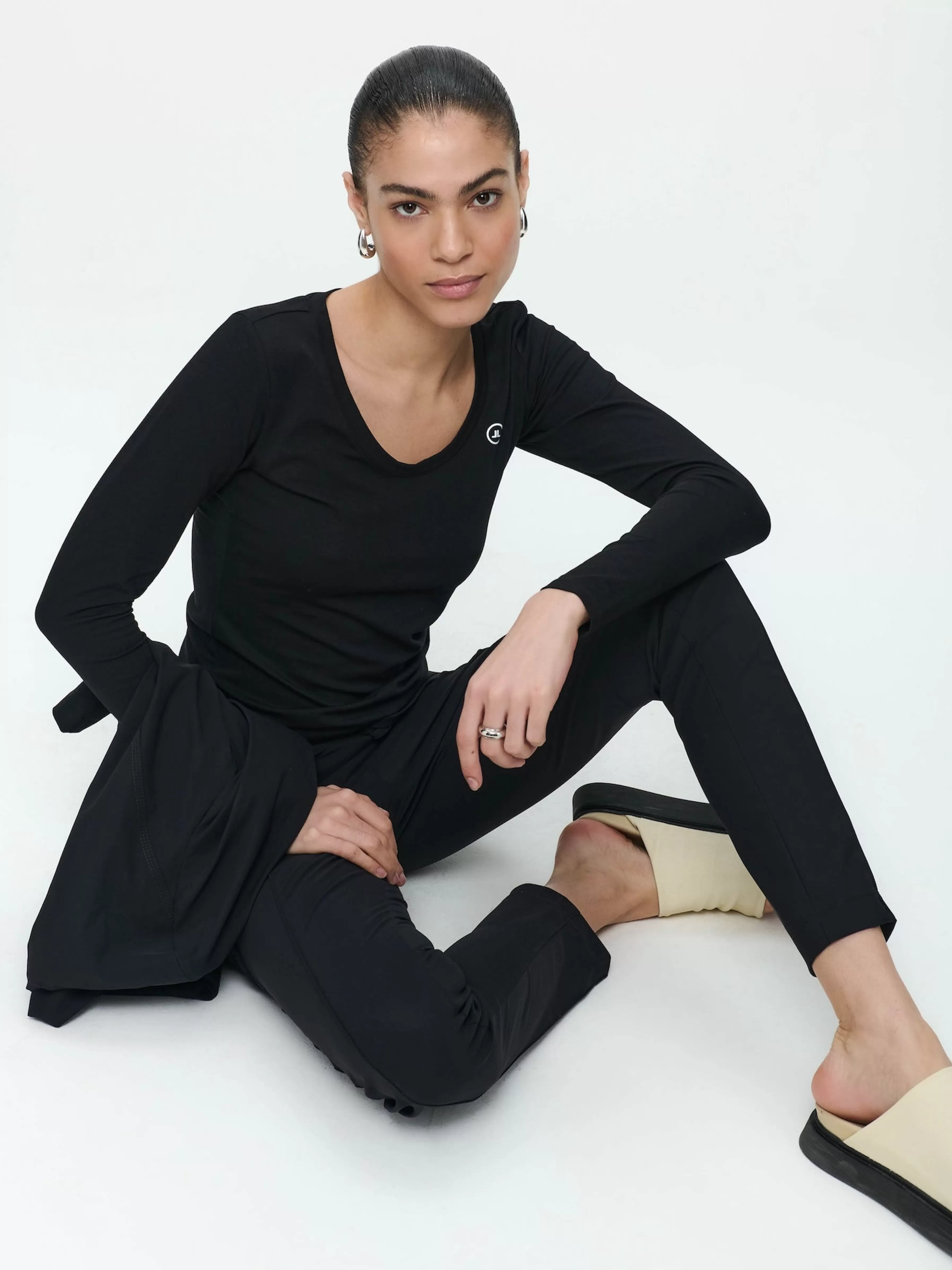 Best basic>Jane Lushka T Shirt R Neck Easy Wear Organic Cotton | Black