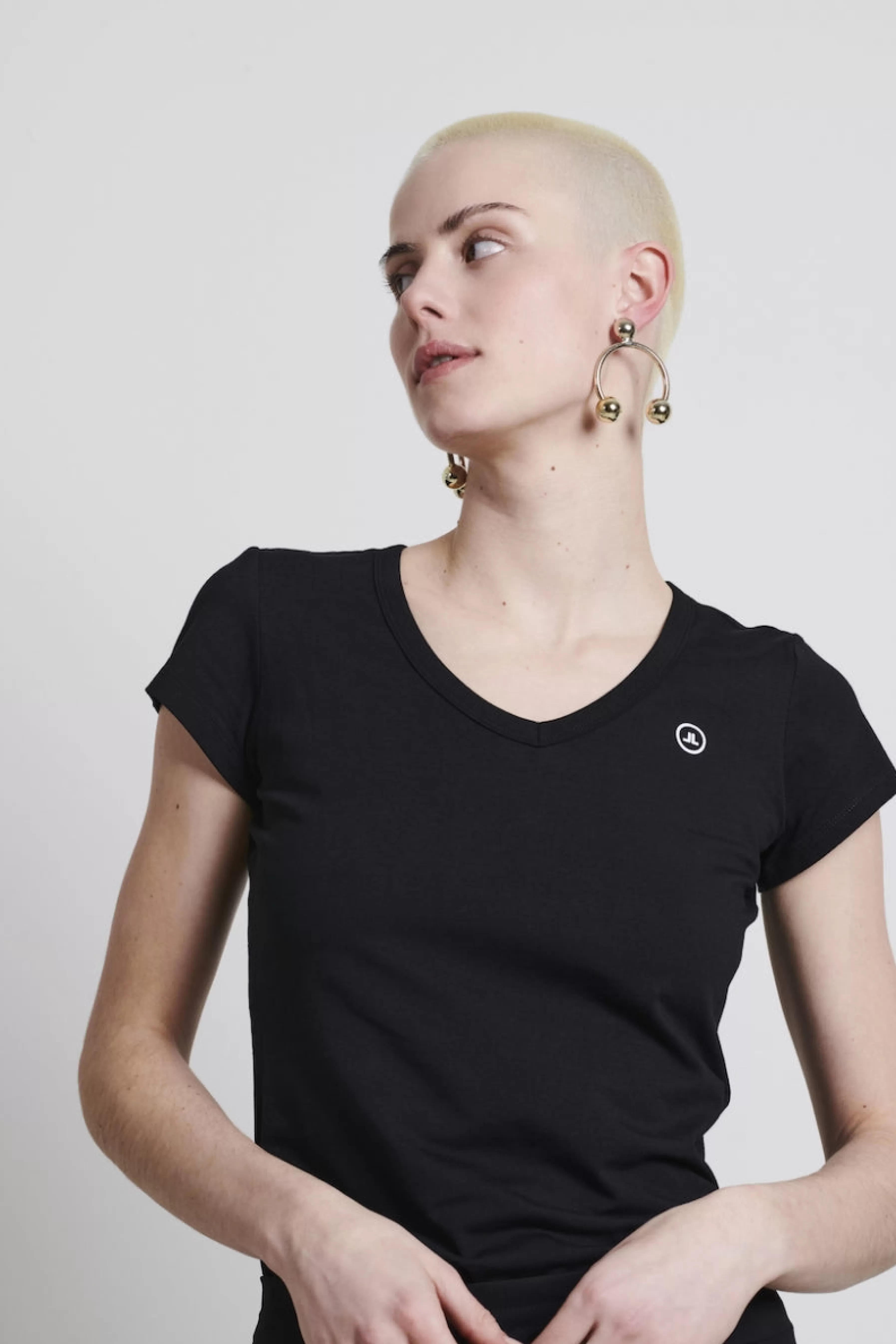 Best basic>Jane Lushka T Shirt V Neck Easy Wear Organic Cotton | Black