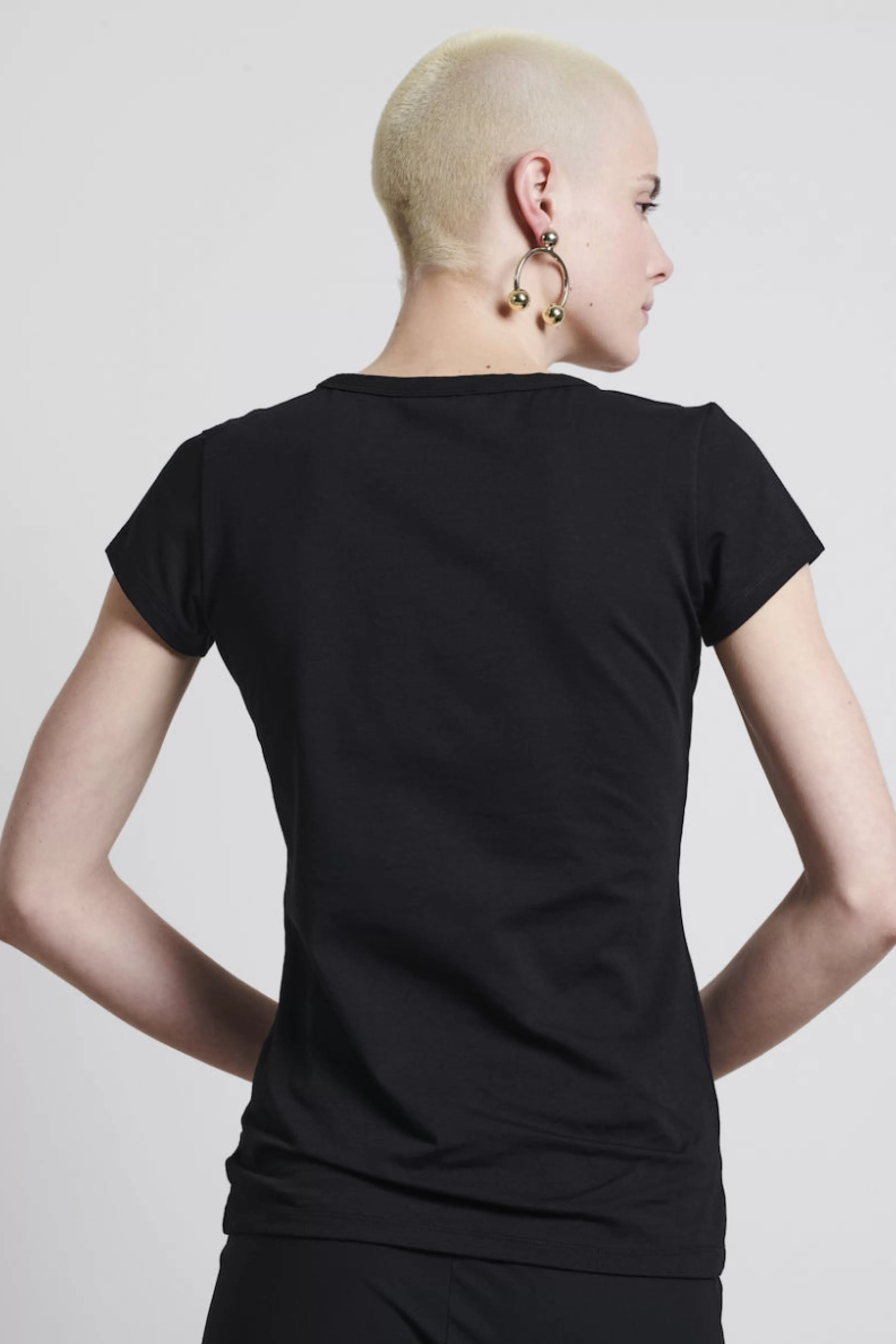 Best basic>Jane Lushka T Shirt V Neck Easy Wear Organic Cotton | Black
