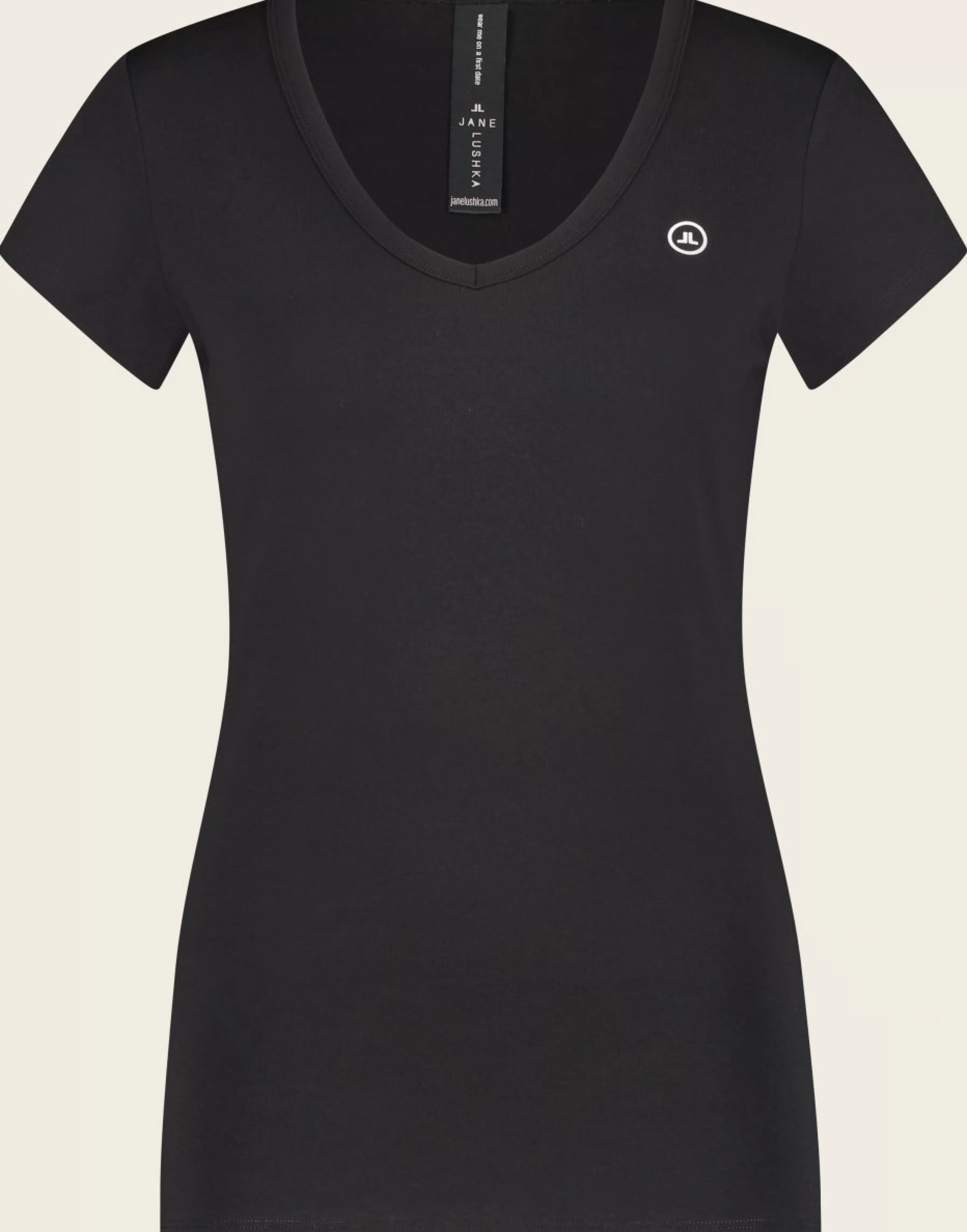 Best basic>Jane Lushka T Shirt V Neck Easy Wear Organic Cotton | Black